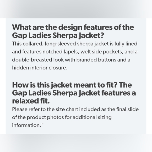 Gap sherpa coat NWT size XXL - Picture 10 of 14